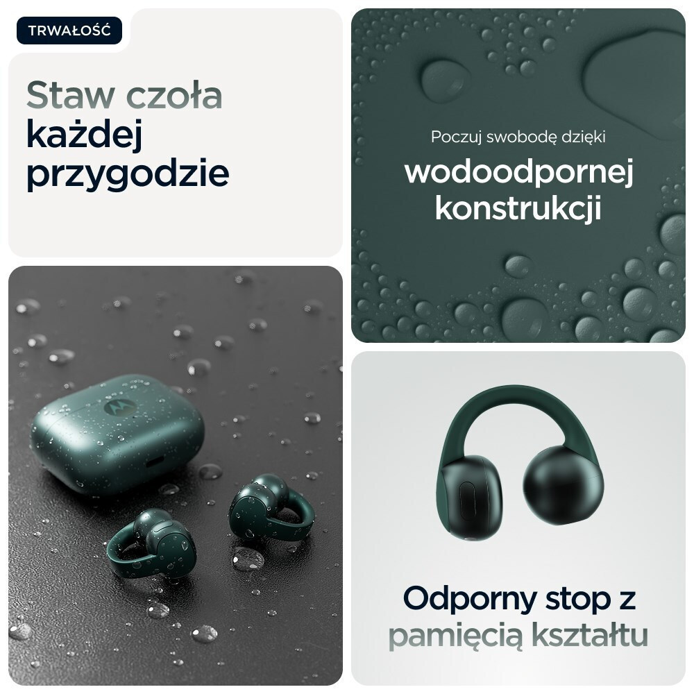 Motorola Moto Buds Loop Bluetooth Handsfree Ακουστικά με Αντοχή στον Ιδρώτα και Θήκη Φόρτισης Πράσινα - Image 15