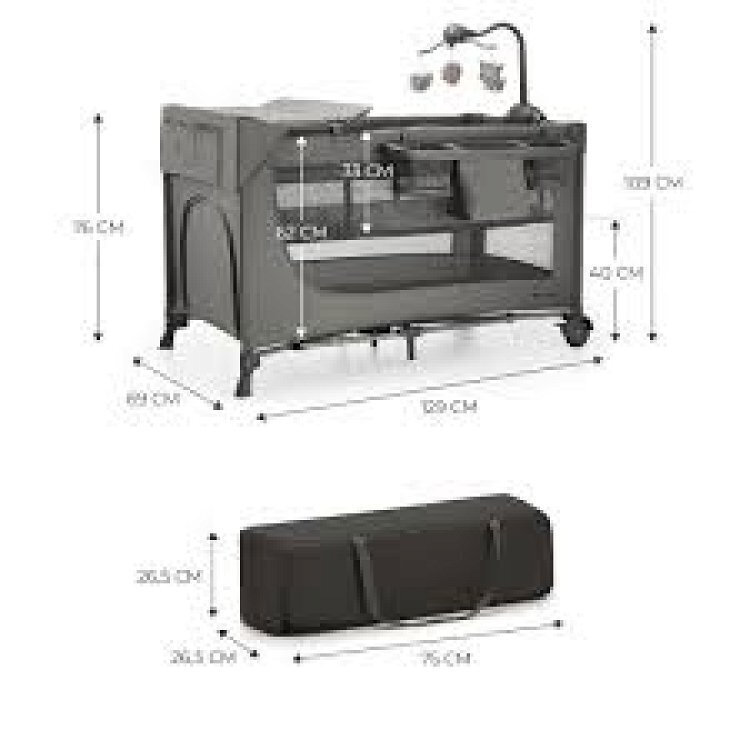 Kinderkraft Joy2 Παρκοκρέβατο 2 Επιπέδων με Στρώμα Γκρι 129x73cm - Image 6