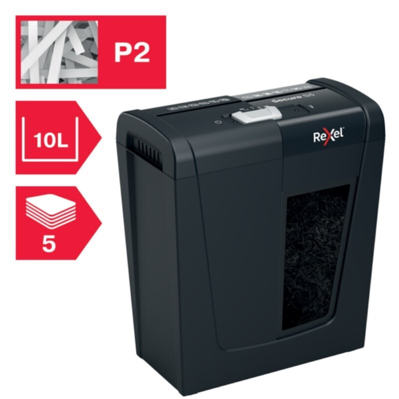 Rexel Καταστροφέας Εγγράφων Secure S5 Strip Cut 5 Φύλλων με Κάδο 10lt - Image 5