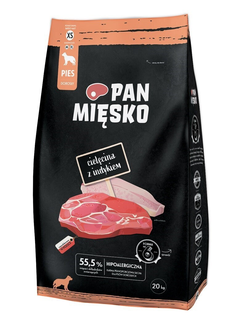 Pan Miesko 20kg Ξηρά Τροφή Σκύλων Μικρόσωμων Φυλών με Γαλοπούλα