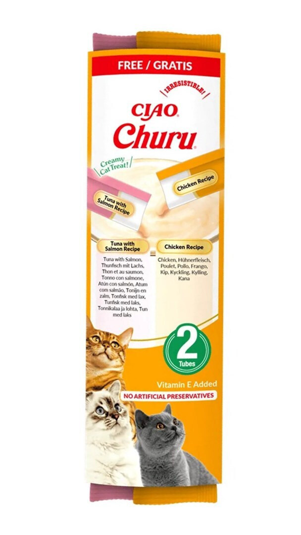 Inaba Churu Tuna Chicken Recipe Cat Treats 2x14g