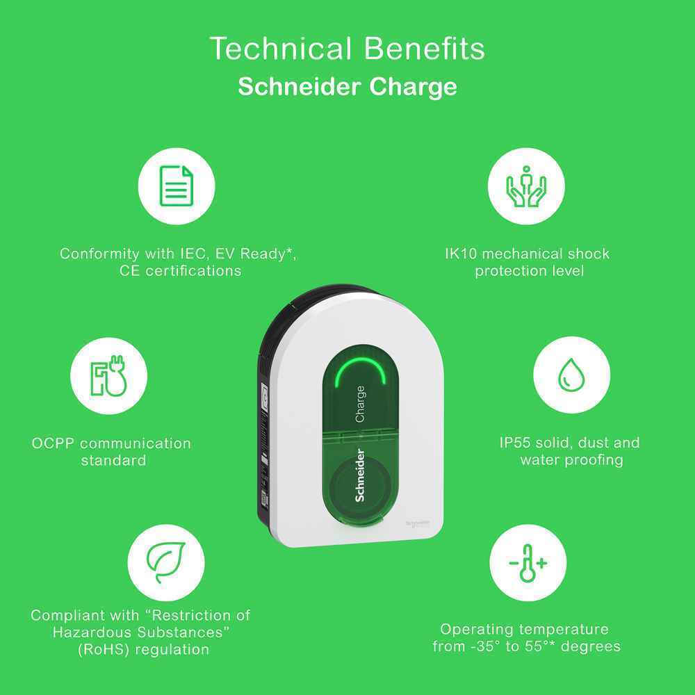 Schneider Electric Επιτοίχιος Τριφασικός Σταθμός Φόρτισης 22kW Type 2 (EVH5A22N2S) - Image 2