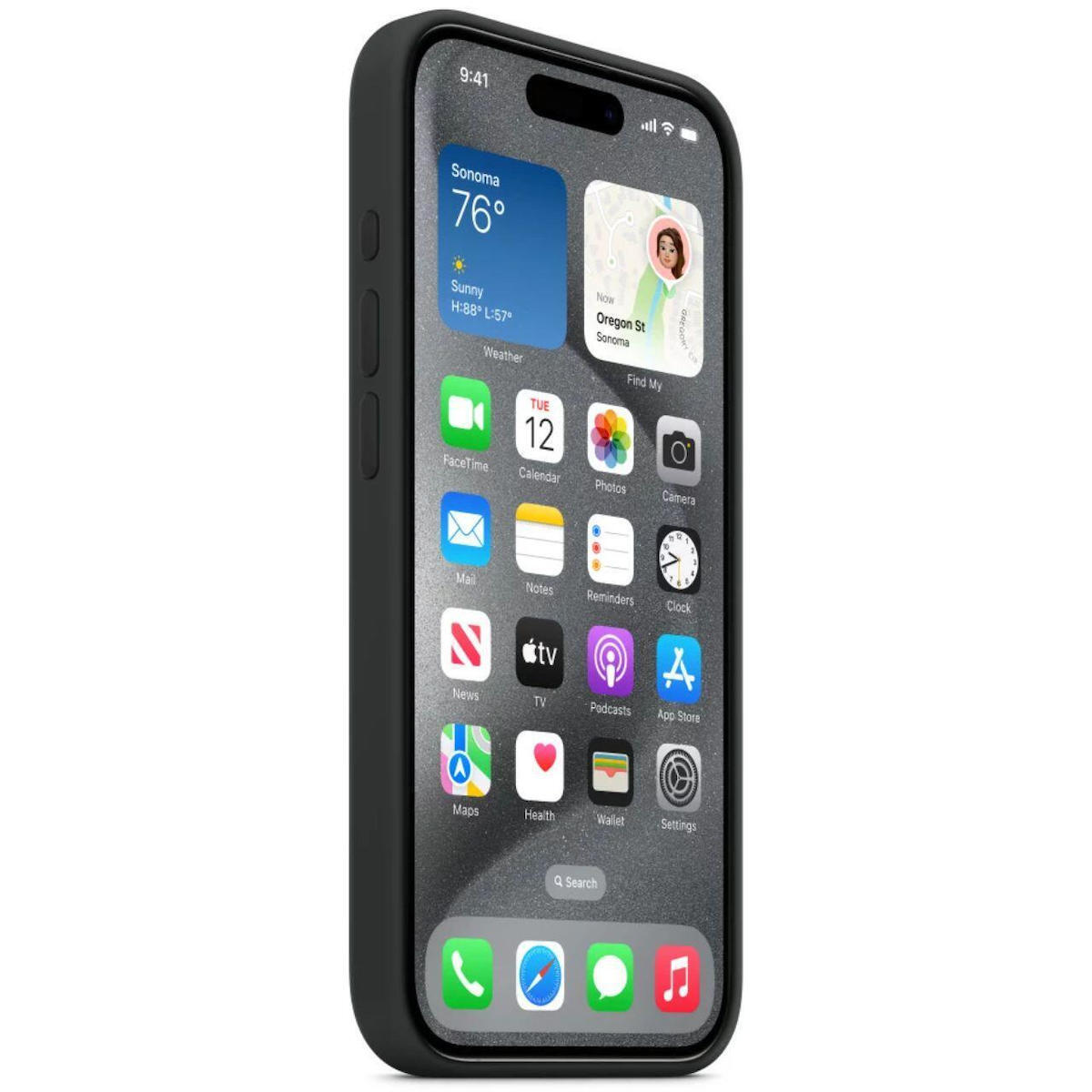 Apple Silicone Case with MagSafe Back Cover Σιλικόνης Μαύρο (iPhone 15 Pro Max) MT1M3ZM/A - Image 3