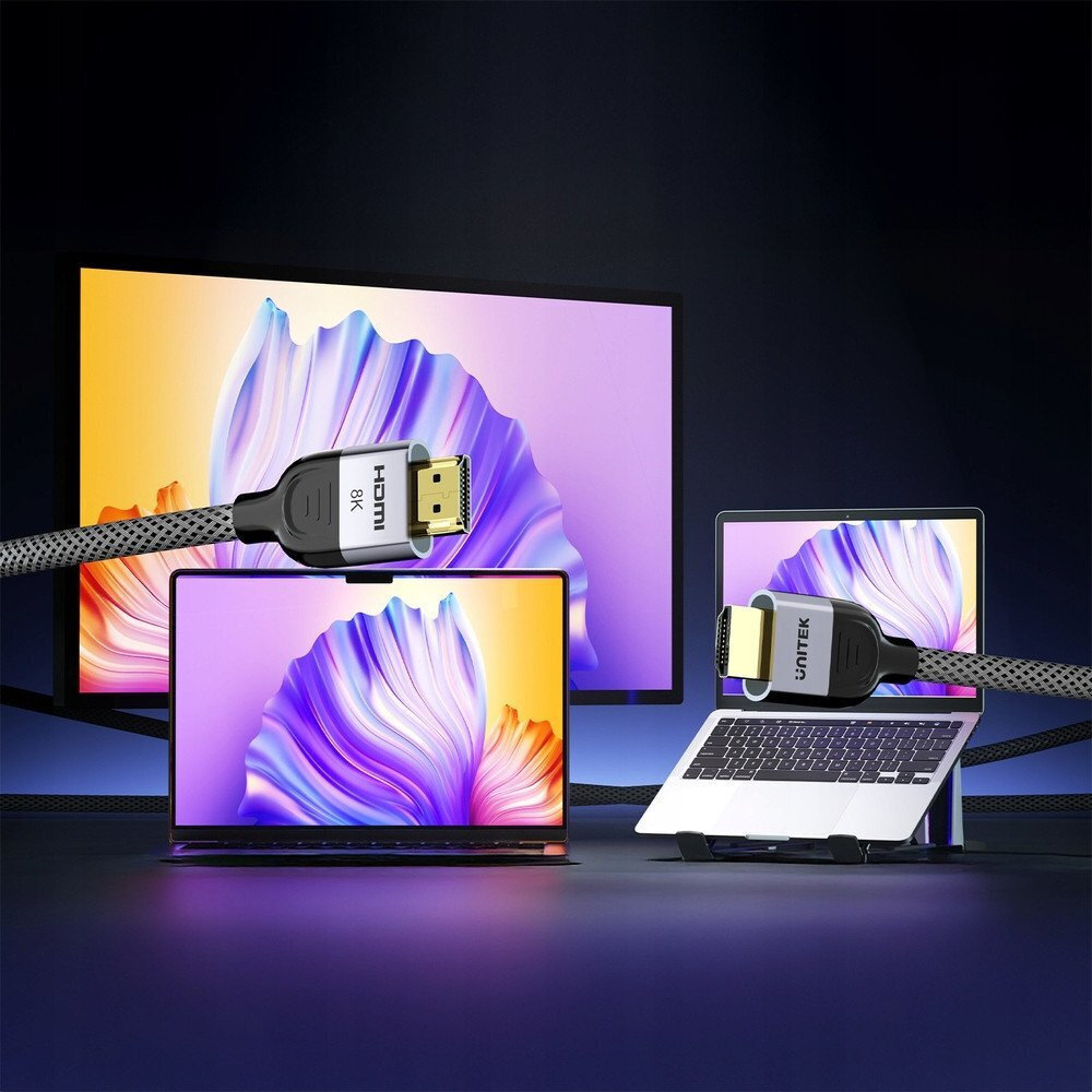 Unitek HDMI 2.1 Braided HDMI male - HDMI male 5m Μαύρο - Image 2