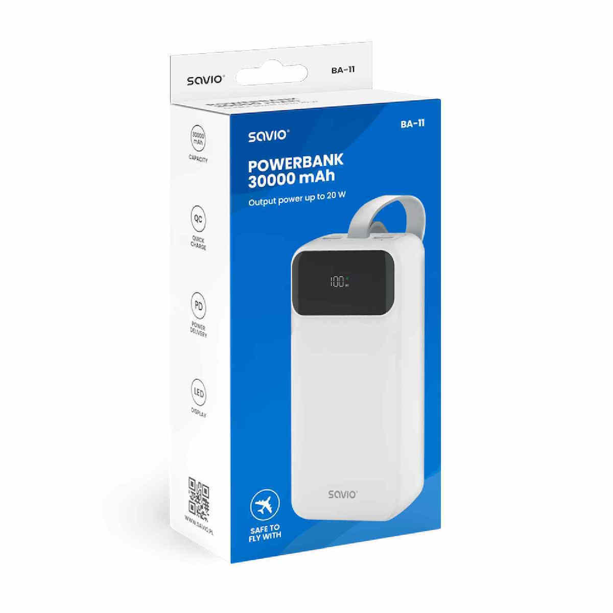 Savio BA-11 30000mAh Λευκό - Image 4