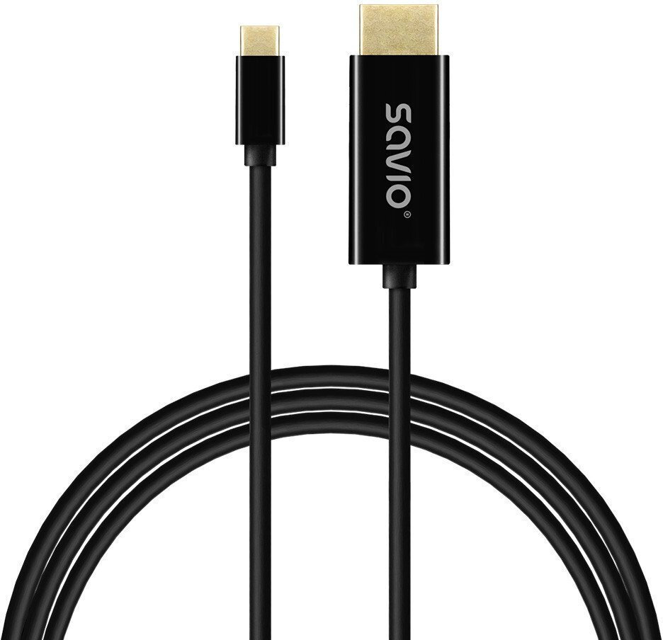 Savio HDMI male - USB-C male 2m Μαύρο - Image 2