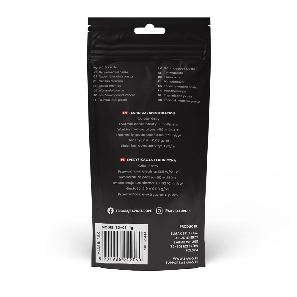 Savio Thermal Paste 1gr - Image 6