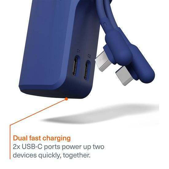 Cygnett Thumboost Power Bank 5000mAh 15W με 2 Θύρες USB-C Power Delivery Μπλε - Image 2