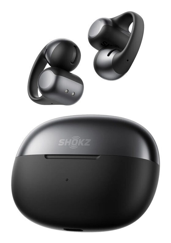 Shokz OpenDots ONE Open Ear Bluetooth Handsfree Ακουστικά με Αντοχή στον Ιδρώτα και Θήκη Φόρτισης Μαύρα