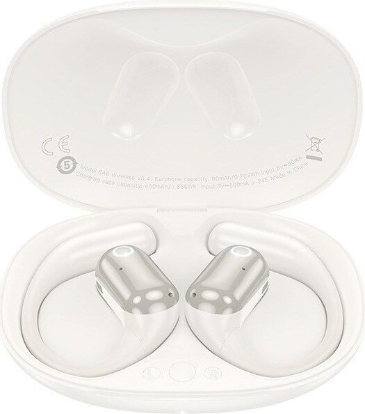 Hoco EA6 Open Ear Bluetooth Handsfree Ακουστικά με Θήκη Φόρτισης Λευκά - Image 4