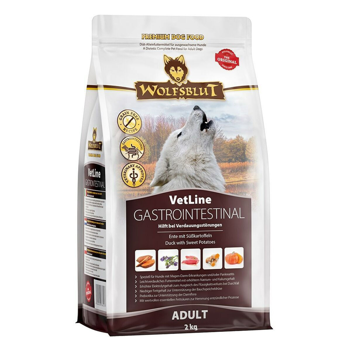Wolfsblut 2kg Ξηρά Τροφή χωρίς Σιτηρά & Γλουτένη για Ενήλικους Σκύλους με Πάπια