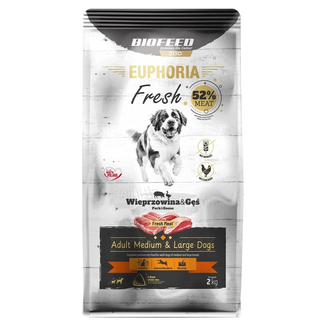 Biofeed 2kg Ξηρά Τροφή χωρίς Γλουτένη για Ενήλικους Σκύλους Μικρόσωμων Φυλών με Κρέας και Χοιρινό