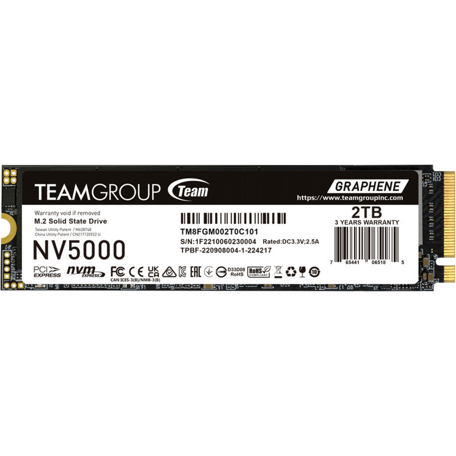 TeamGroup NV5000 SSD 2TB M.2 NVMe PCI Express 4.0 TM8FGM002T0C101
