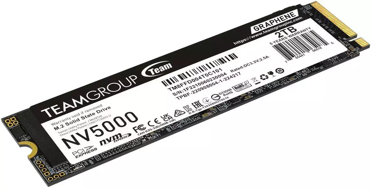 TeamGroup NV5000 SSD 2TB M.2 NVMe PCI Express 4.0 TM8FGM002T0C101 - Image 2