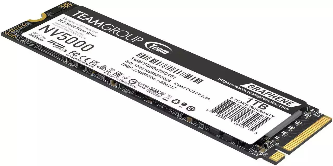TeamGroup NV5000 SSD 1TB M.2 NVMe PCI Express 4.0 TM8FGM001T0C101 - Image 2