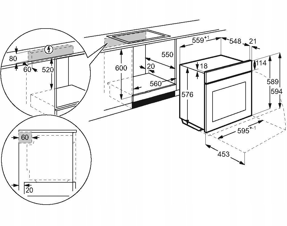 Electrolux LOE8F38V Φούρνος άνω Πάγκου 72lt Π59εκ. Λευκός - Image 6
