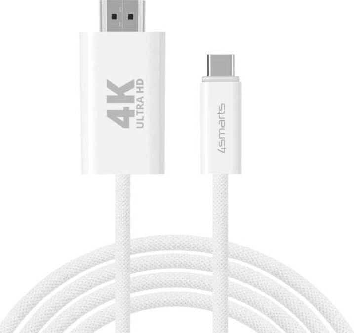 4Smarts HDMI male - USB-C male 2m Λευκό