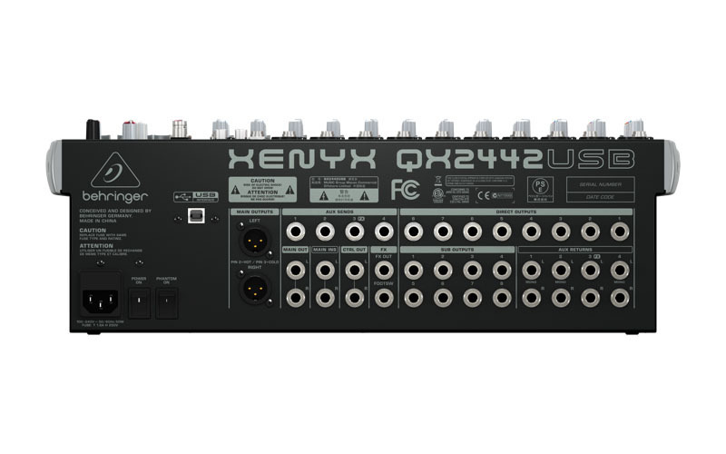 Behringer Xenyx QX2442USB Αναλογική Κονσόλα 24 Καναλιών με Phantom Power & 10 Εισόδους XLR - Image 3