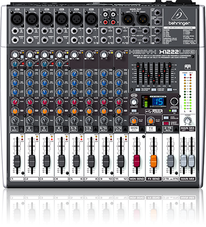 Behringer X-1222 USB Αναλογική Κονσόλα 12 Καναλιών με Phantom Power & 6 Εισόδους XLR