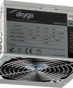 Alternative view of Akyga AK-B1-500E 500W Γκρι Τροφοδοτικό Υπολογιστή Full Wired