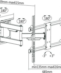 Alternative view of Cabletech UCH0205 Επιτοίχια έως 70" και 60kg