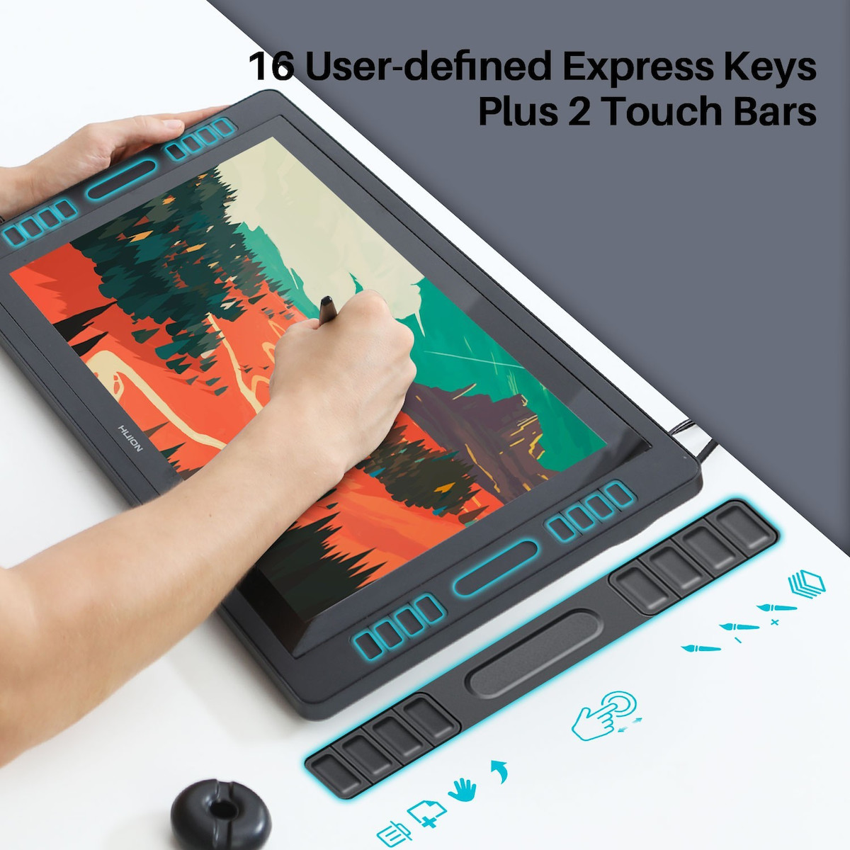 Huion Kamvas Pro 20 Γραφίδα Σχεδίασης με Όθονη FHD 19.5" - Image 3