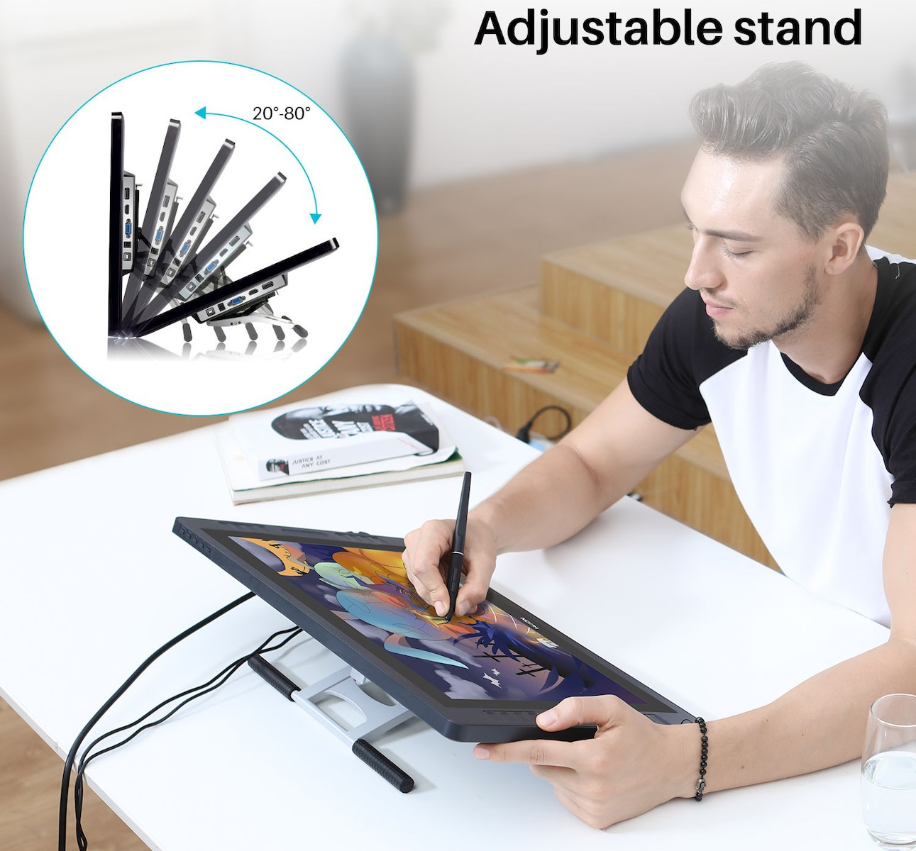 Huion Kamvas Pro 20 Γραφίδα Σχεδίασης με Όθονη FHD 19.5" - Image 5