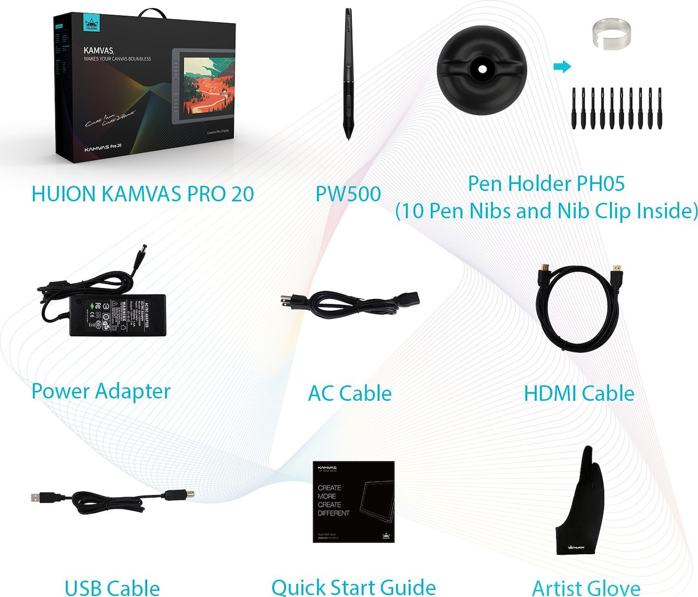 Huion Kamvas Pro 20 Γραφίδα Σχεδίασης με Όθονη FHD 19.5" - Image 9