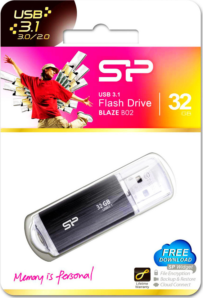 Silicon Power Blaze B02 32GB USB 3.1 Stick Μαύρο - Image 3