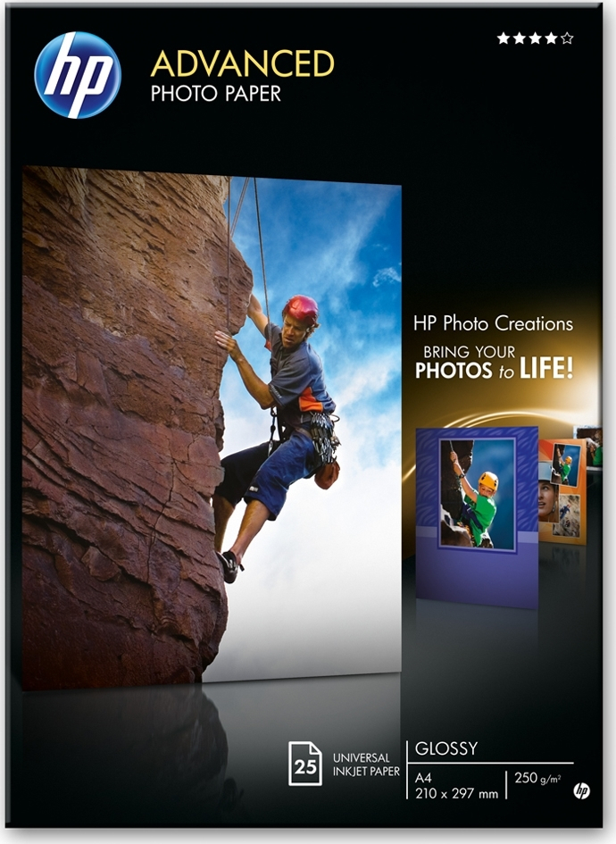 HP Advanced Glossy Φωτογραφικό Χαρτί 13x18 250gr/m² για Εκτυπωτές Inkjet 25 Φύλλα