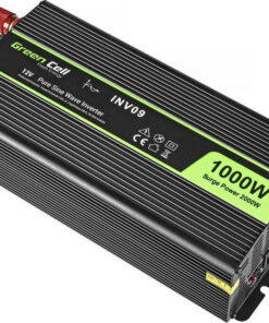 Green Cell Inverter Αυτοκινήτου Καθαρού Ημιτόνου 2000W για Μετατροπή 12V DC σε 230V AC με 1xUSB