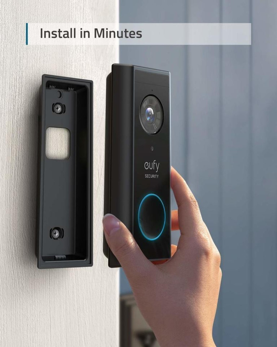 Eufy Ασύρματο Κουδούνι Πόρτας Wi-Fi Συμβατό με Alexa Μαύρο - Image 6