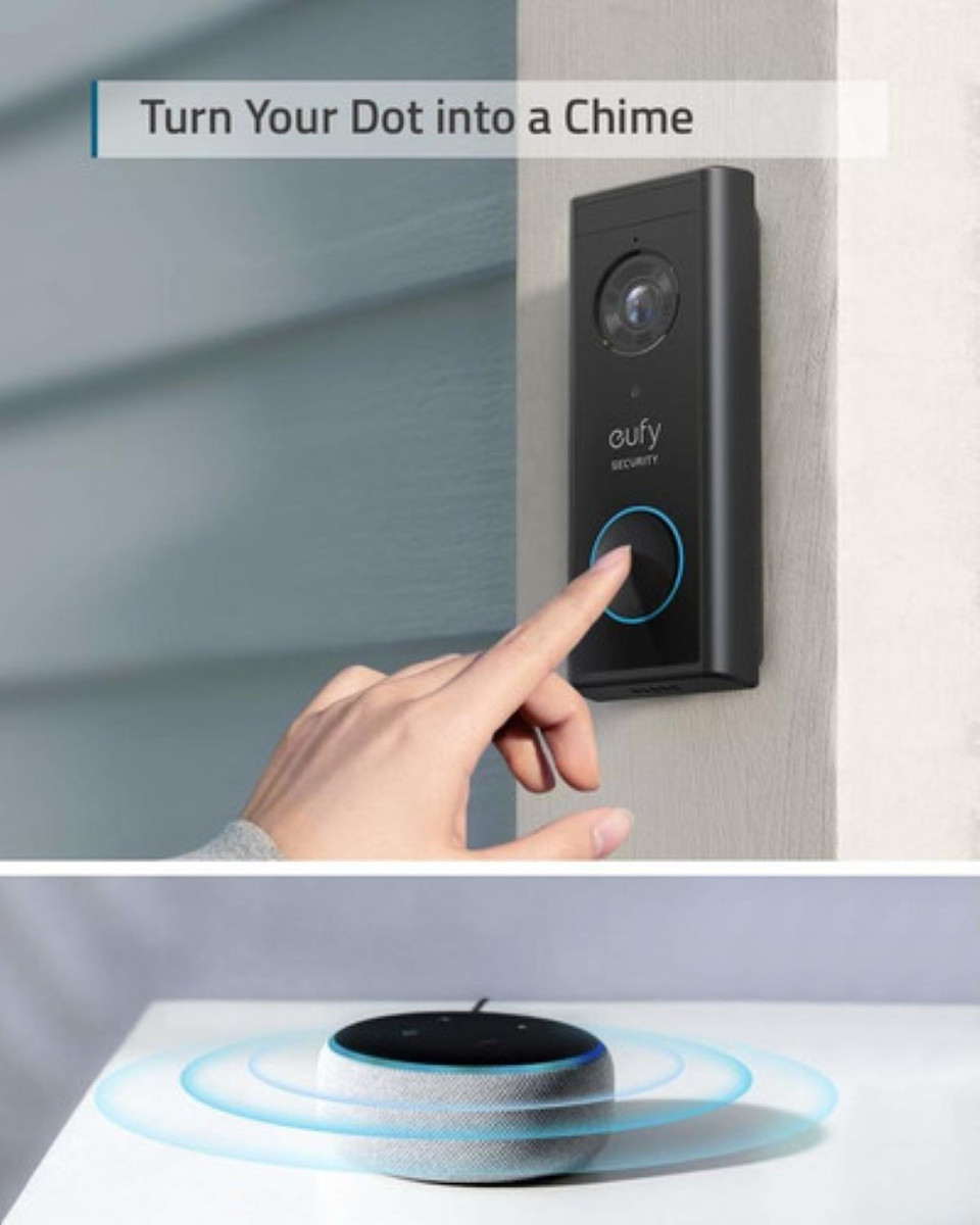Eufy Ασύρματο Κουδούνι Πόρτας Wi-Fi Συμβατό με Alexa Μαύρο - Image 7