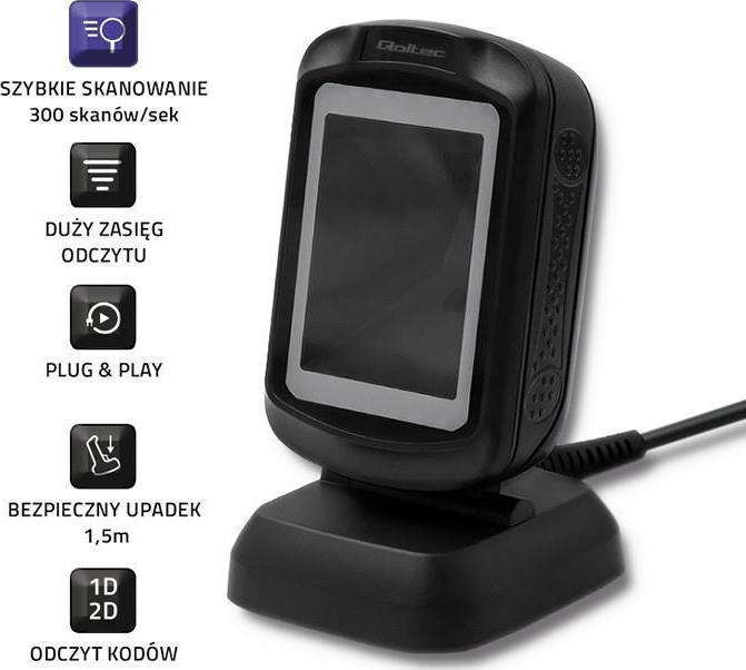 Qoltec Scanner Παρουσίασης Ενσύρματο με Δυνατότητα Ανάγνωσης 2D και QR Barcodes 50864 - Image 2