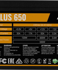 Alternative view of Aerocool VX Plus 650W Μαύρο Τροφοδοτικό Υπολογιστή Full Wired