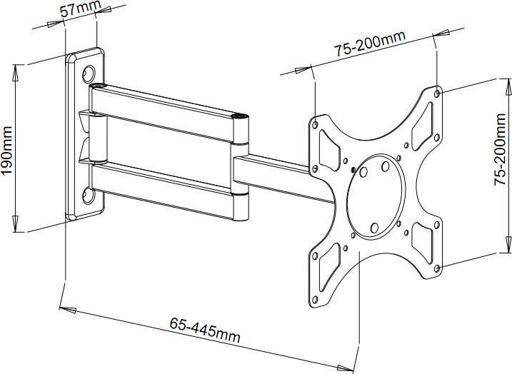 Techly ICA-LCD 2903WH Βάση Τηλεόρασης Τοίχου με Βραχίονα έως 37" και 25kg White - Image 3