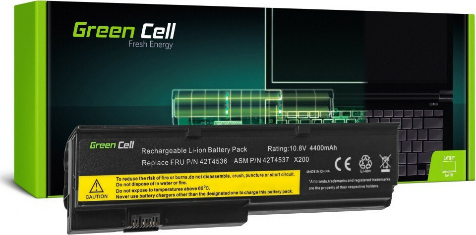 Green Cell Συμβατή Μπαταρία για Lenovo ThinkPad X200/X201/X201i με 4400mAh - Image 2