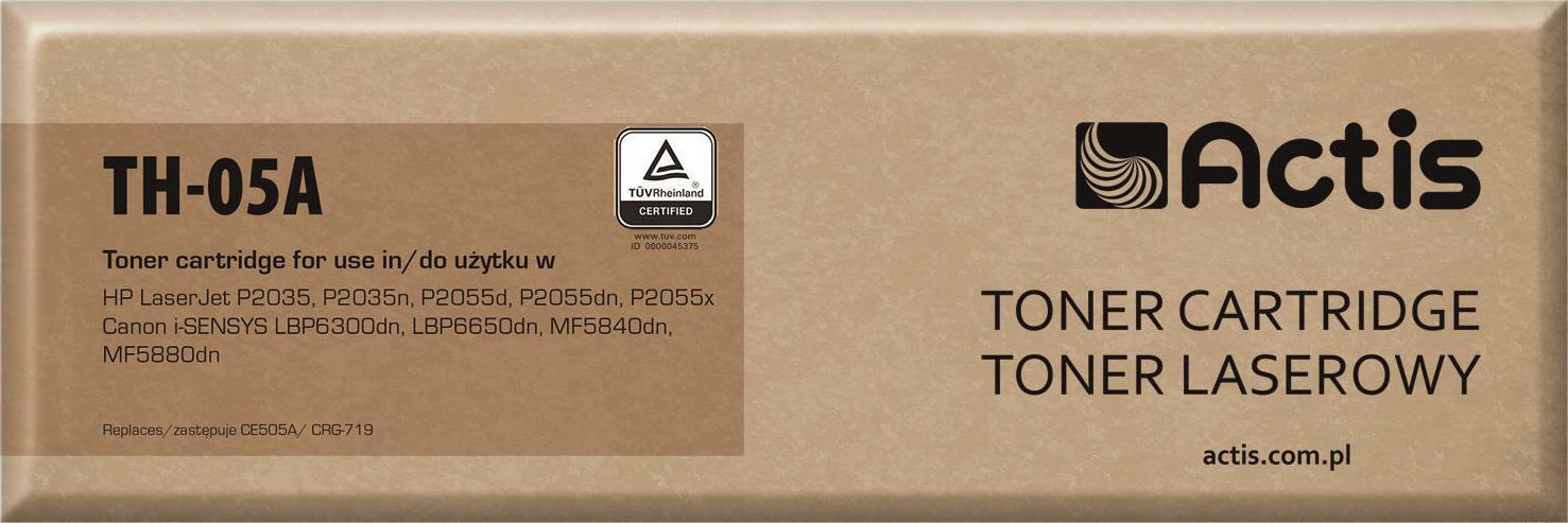 Actis Συμβατό Toner για Laser Εκτυπωτή HP 05A CE505A 2300 Σελίδων Μαύρο