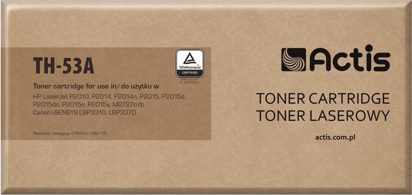 Actis Συμβατό Toner για Laser Εκτυπωτή HP 53A Q7553A 3000 Σελίδων Μαύρο