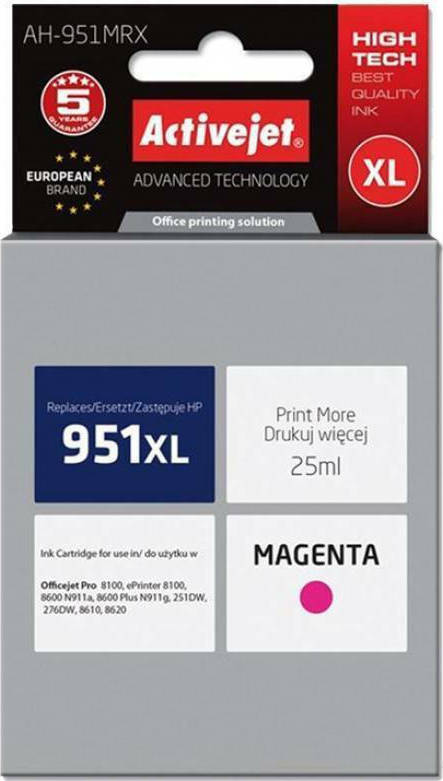 Active Jet Συμβατό Μελάνι Εκτυπωτή InkJet HP 951XL CN047AE 1500 Σελίδων 25ml Ματζέντα