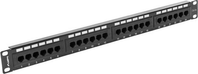 Lanberg Patch Panel για Rack 1U 19" 24 Θυρών cat5e Μαύρο