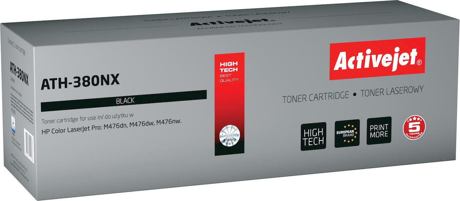 Active Jet Συμβατό Toner για Laser Εκτυπωτή HP 312X CF380X 4400 Σελίδων Μαύρο