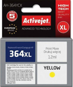 Active Jet Συμβατό Μελάνι Εκτυπωτή InkJet HP 364XL CB325EE 12ml Κίτρινο