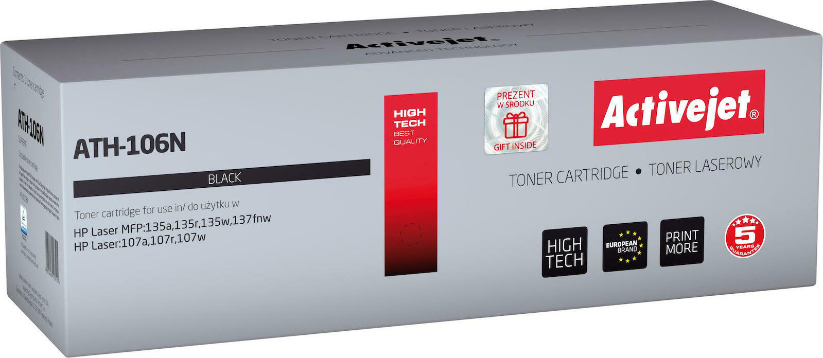 Active Jet Συμβατό Toner για Laser Εκτυπωτή HP 106A W1106A 1000 Σελίδων Μαύρο