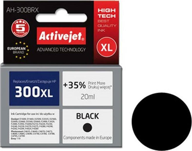 Active Jet Συμβατό Μελάνι Εκτυπωτή InkJet HP 300XL CC641EE 20ml Μαύρο - Image 2