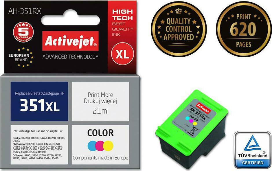 Active Jet Συμβατό Μελάνι Εκτυπωτή InkJet HP 351XL CB338EE 21ml Πολλαπλό (Color) - Image 2