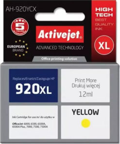 Active Jet Συμβατό Μελάνι Εκτυπωτή InkJet HP 920XL CD974AE 12ml Κίτρινο