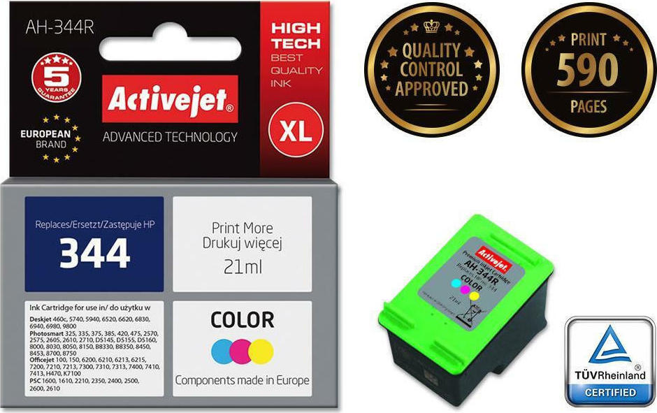 Active Jet Συμβατό Μελάνι Εκτυπωτή InkJet HP 344 C9363EE 21ml Πολλαπλό (Color) - Image 2