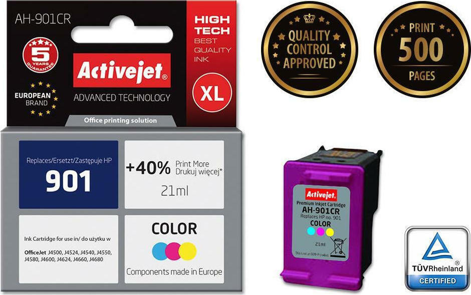 Active Jet Συμβατό Μελάνι Εκτυπωτή InkJet HP 901 CC656AE 500 Σελίδων 21ml Πολλαπλό (Color) - Image 2