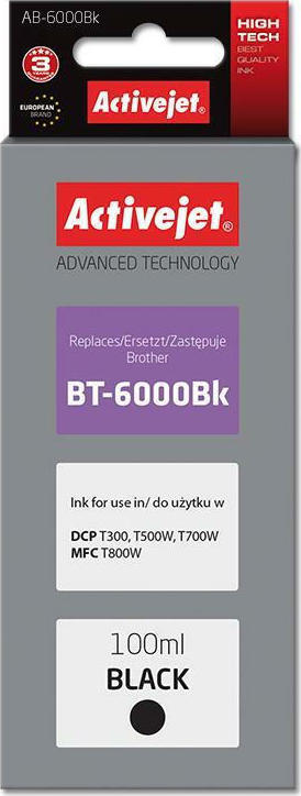 Active Jet Συμβατό Μελάνι Εκτυπωτή InkJet Brother BT-6000BK 100ml Μαύρο